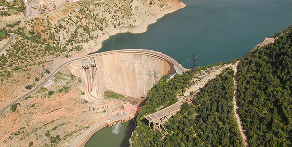 Lake Bin el Ouidane Morocco heli view