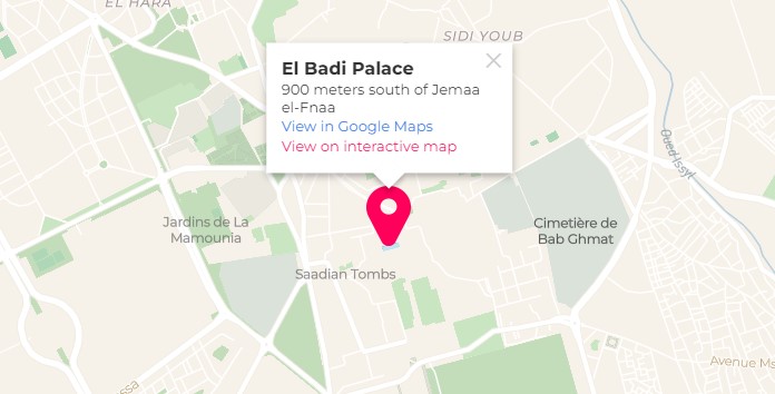 Map of El Badi Palace in Marrakesh