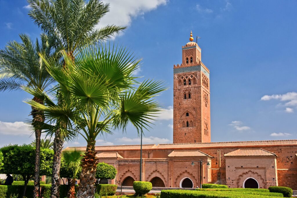 koutoubia mosque marrakesh morocco outside view
